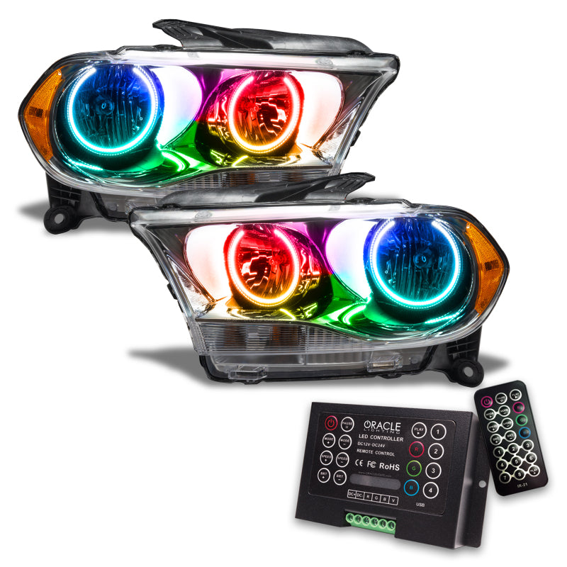 Oracle 11-13 Dodge Durango SMD HL Halogen - Chrome - ColorSHIFT w/ 2.0 Controller Headlights ORACLE Lighting