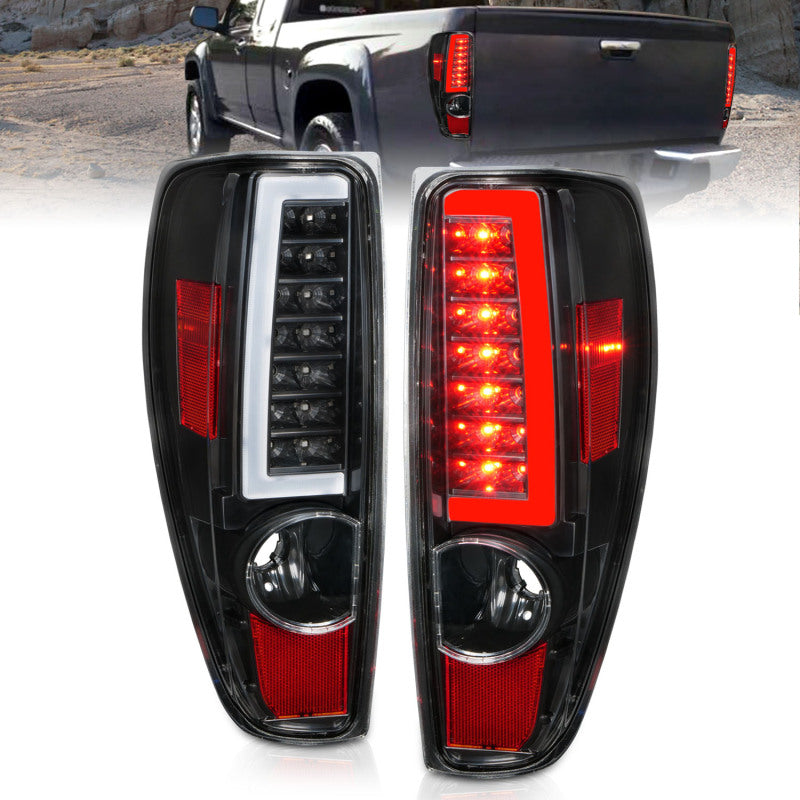 ANZO 2004-2012 Chevrolet Colorado/ GMC Canyon LED Tail Lights w/ Light Bar Black Housing Tail Lights ANZO