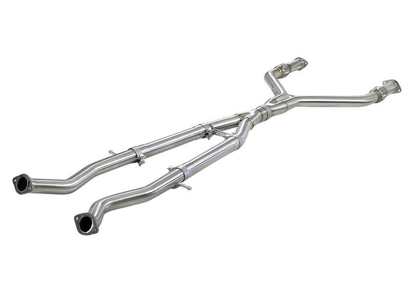 aFe Takeda 2.5in to 3in 304 SS Y-Pipe Exhaust System 16-18 Infiniti Q50/Q60 V6-3.0L (tt) X Pipes aFe