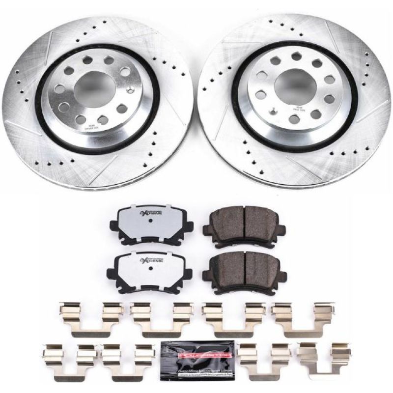 Power Stop 09-17 Volkswagen CC Rear Z26 Street Warrior Brake Kit Brake Kits - Performance D&S PowerStop