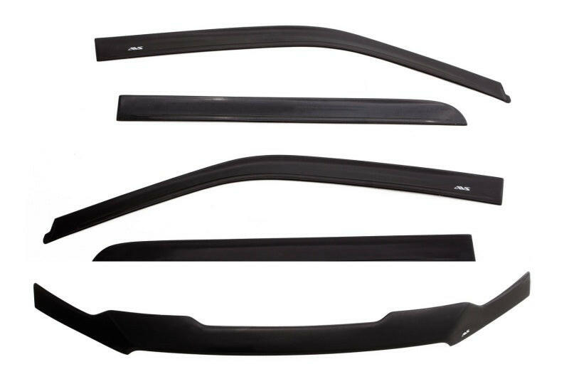 AVS 07-18 Jeep Wrangler Unlimited Ventvisor & Aeroskin Deflector Combo Kit - Matte Black Wind Deflectors AVS