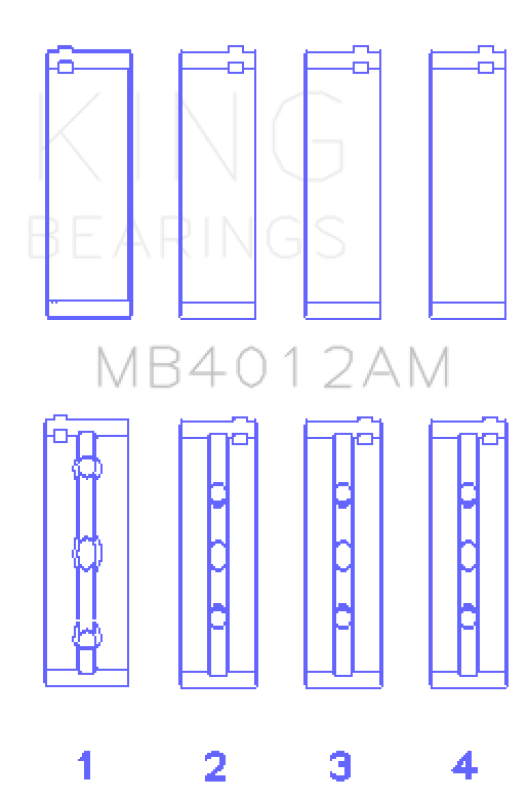 King Engine Bearings Toyota 5Vzfe (Size +0.75mm) Main Bearing Set Bearings King Engine Bearings