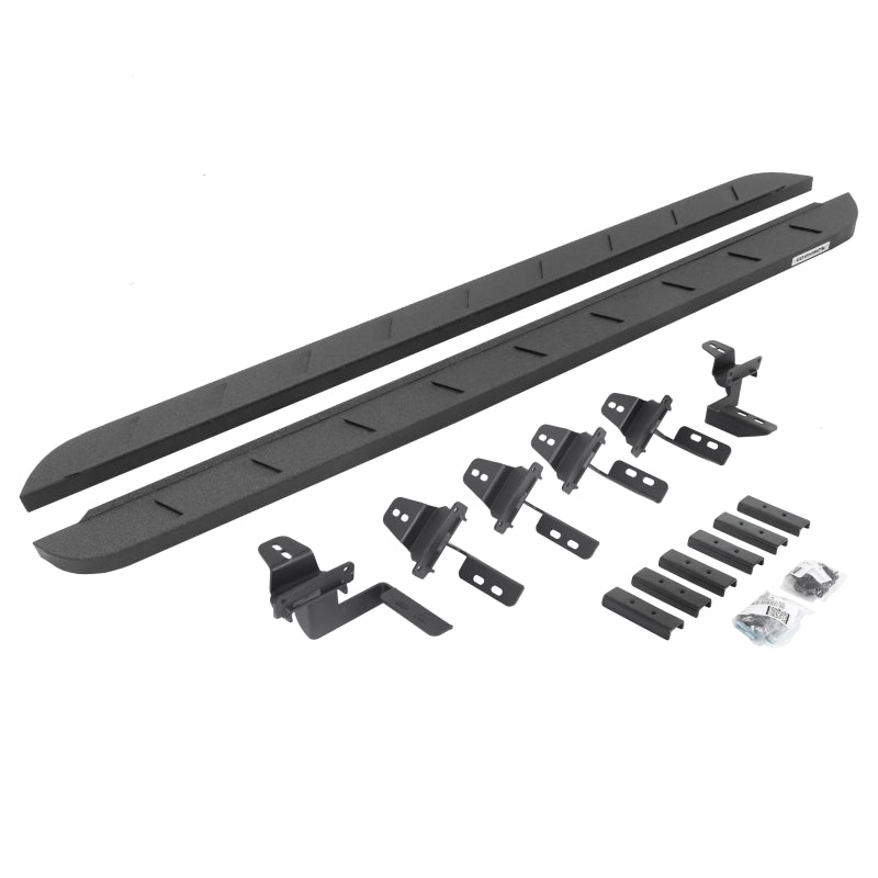 Go Rhino 07-18 Jeep Wrangler JK 4DR RB10 Slim Running Boards Kit (Incl. Brackets) - Bedliner Coating Running Boards Go Rhino