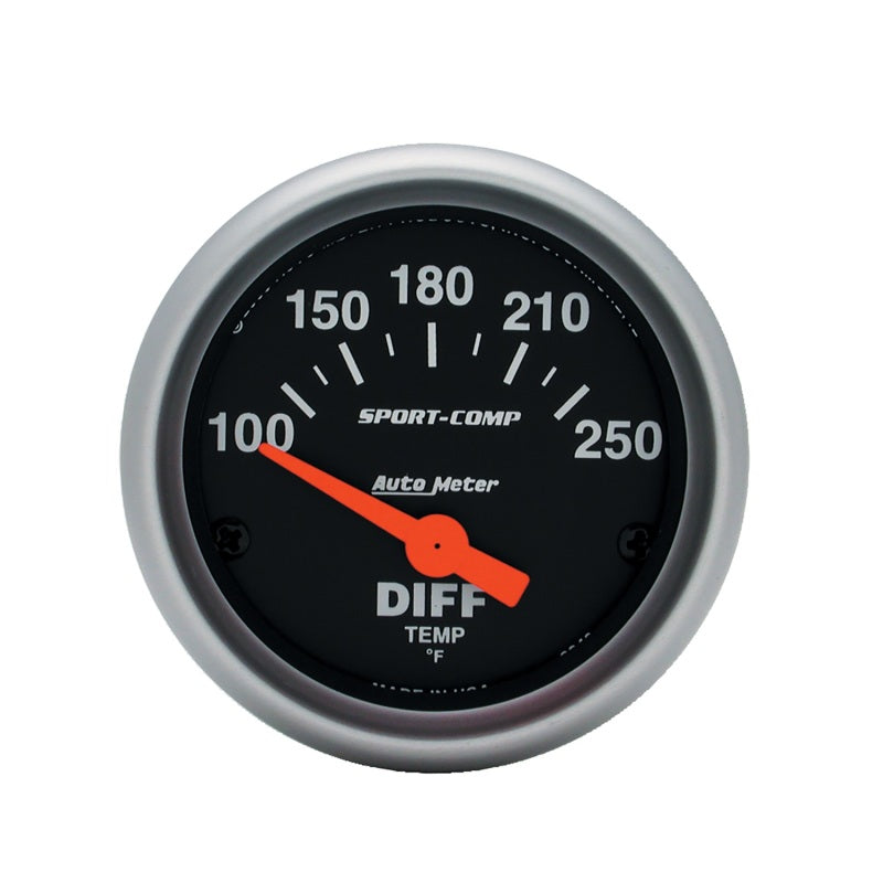 AutoMeter Gauge Differential Temp 2-1/16in. 100-250 Deg. F Electric Sport-Comp Gauges AutoMeter