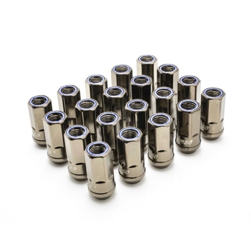 Wheel Mate Muteki HR50 Open End Lug Nuts - Titanium Chrome w/ Blue Ring 14x1.50 Lug Nuts Wheel Mate