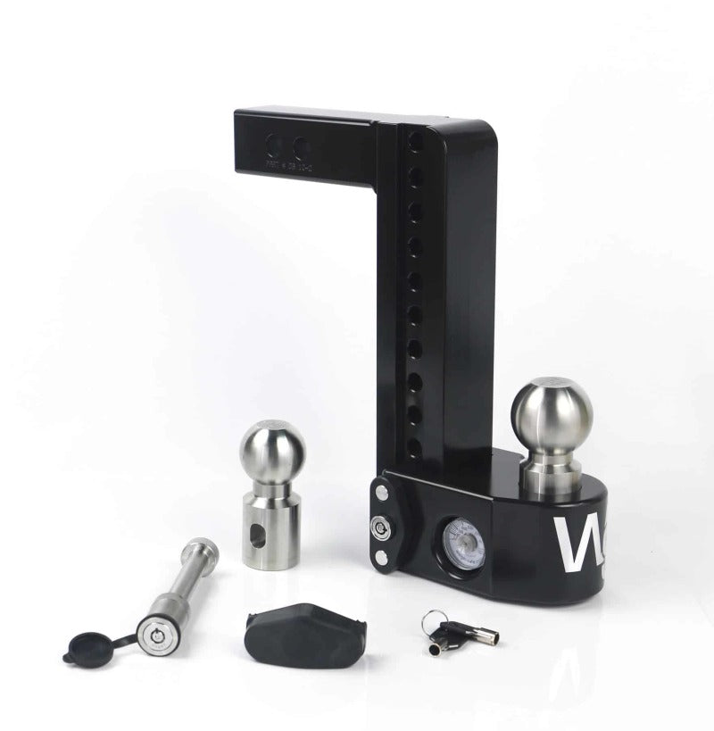 Weigh Safe 10in Drop Hitch w/Built-in Scale & 2in Shank (8K/12.5K GTWR) w/WS05 - Black Cerakote Hitch Ball Mounts Weigh Safe