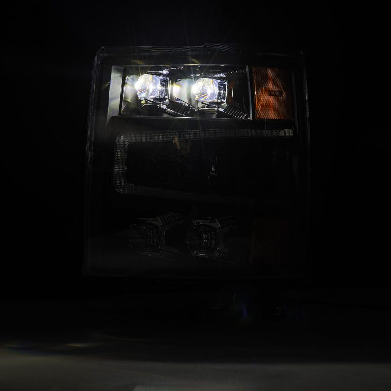 AlphaRex 04-15 Chevy 1500HD NOVA-Series LED Proj Headlights Black w/Activ Light/Seq Signal & SB DRL Headlights AlphaRex