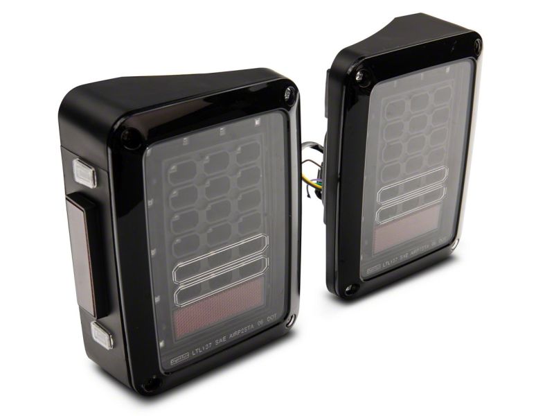Raxiom 07-18 Jeep Wrangler JK Axial Series LED Tail Lights- Blk Housing (Clear Lens) Tail Lights Raxiom