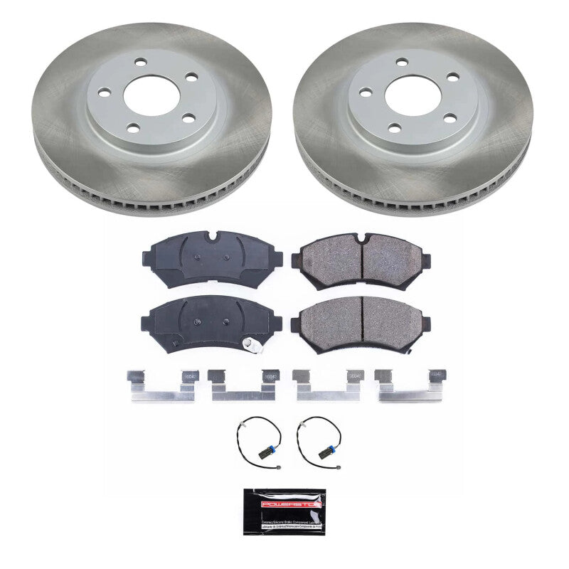 Power Stop 98-02 Cadillac Seville Front Semi-Coated Rotor Kit Brake Kits - Performance Blank PowerStop