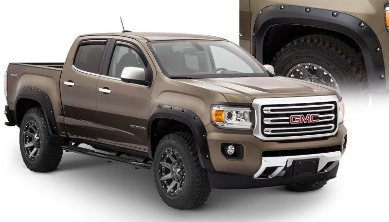 Bushwacker 15-18 GMC Canyon Pocket Style Flares 4pc 5ft Bed - Black Fender Flares Bushwacker