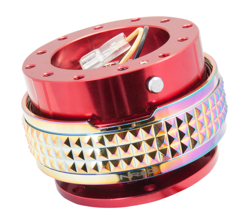 NRG Quick Release Kit - Pyramid Edition - Red Body / Neochrome Pyramid Ring Quick Release Adapters NRG