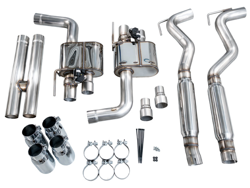AWE Tuning 18-23 S550 Mustang GT SwitchPath Exhaust - Chrome Silver Tips Catback AWE Tuning