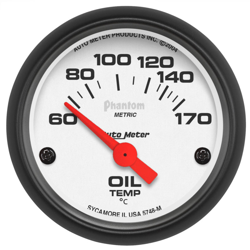 Autometer Phantom 2-1/16in 60-170 Deg F Electronic Oil Temperature Gauge Gauges AutoMeter