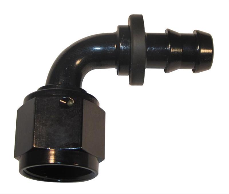 Fragola -10AN Nut x -8AN 90 Degree Push-Lite Hose End For Fuel Cell Conversion - Black Fittings Fragola