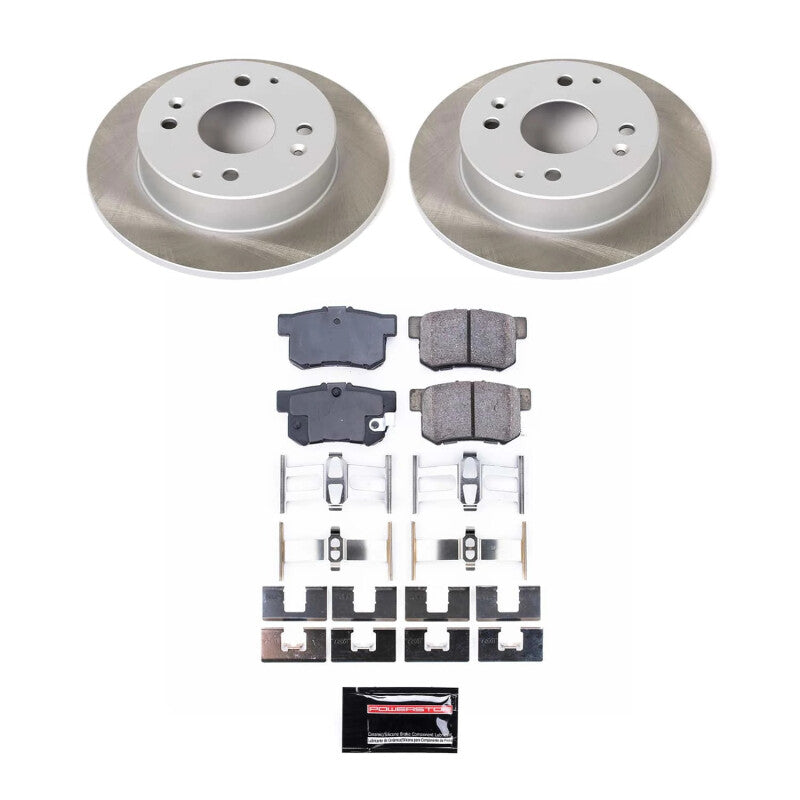 Power Stop 98-02 Honda Accord Rear Semi-Coated Rotor Kit Brake Kits - Performance Blank PowerStop