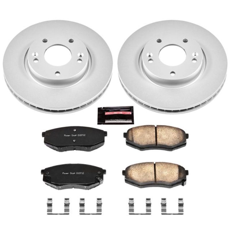 Power Stop 10-12 Hyundai Tucson Front Z17 Evolution Geomet Coated Brake Kit Brake Kits - Performance Blank PowerStop