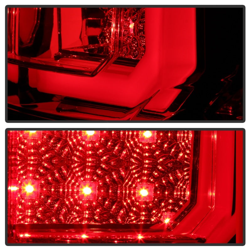 Spyder 07-13 Toyota Tundra V2 Light Bar LED Tail Lights - Red Clear ALT-YD-TTU07V2-LB-RC Tail Lights SPYDER