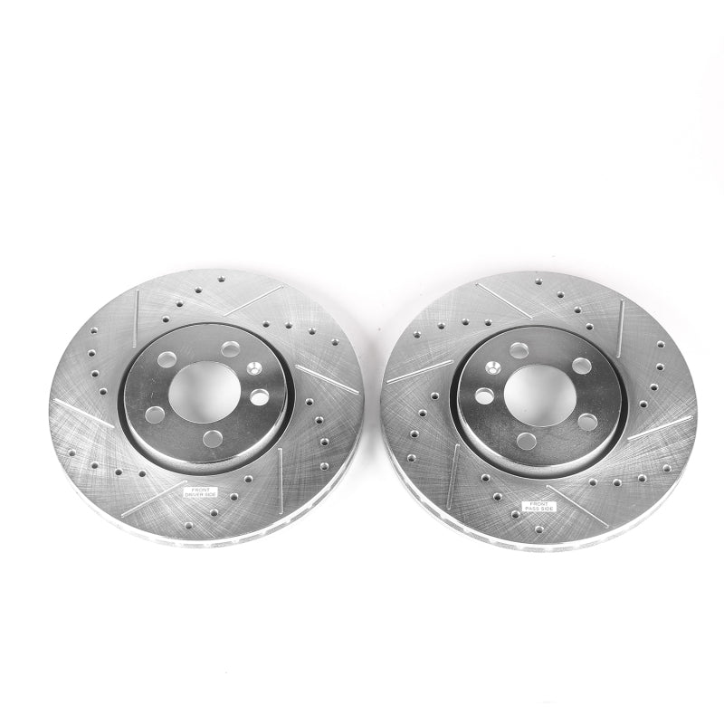 Power Stop 99-10 Volkswagen Beetle Front Evolution Drilled & Slotted Rotors - Pair Brake Rotors - Slot & Drilled PowerStop