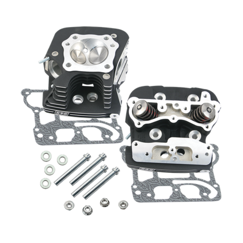 S&S Cycle 2006 Dyna 91cc .032in Manifold Surface Cylinder Heads - Wrinkle Black Heads S&S Cycle