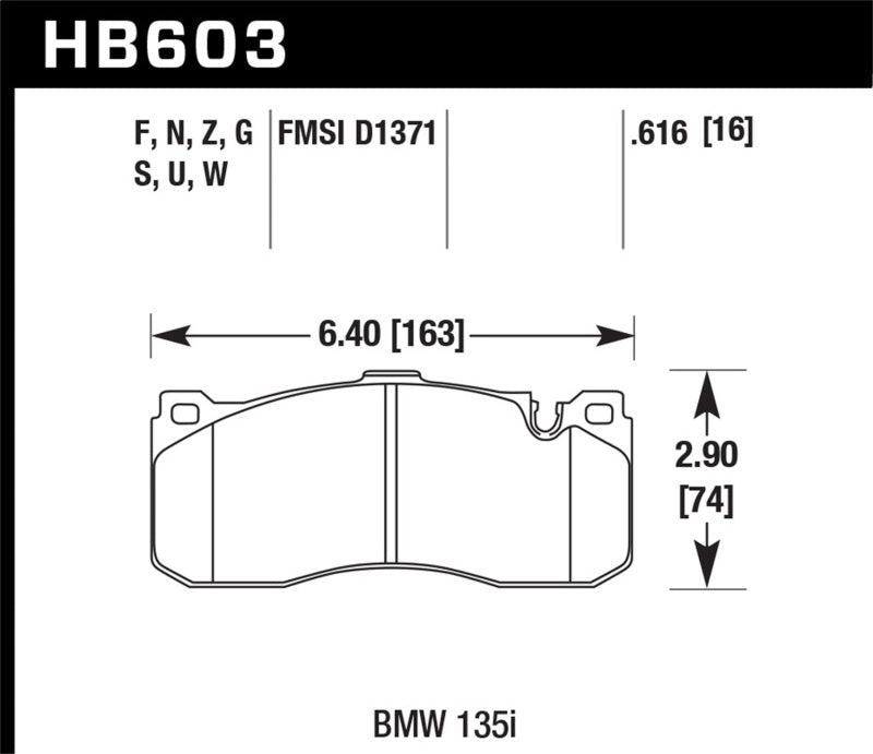 Hawk BMW 135i HT-10 Race Front Brake Pads Brake Pads - Racing Hawk Performance
