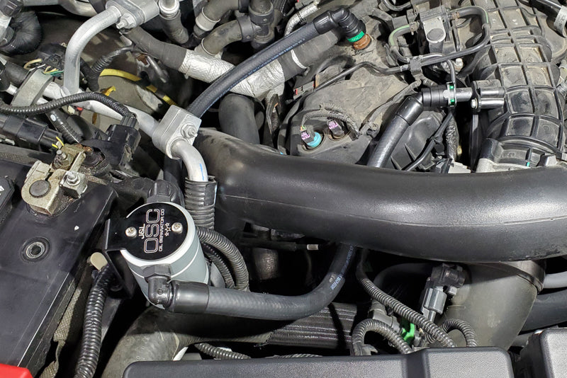 J&L 2015-2017 Ford Expedition 3.5L EcoBoost Oil Separator 3.0 - Clear Anodized Oil Separators J&L