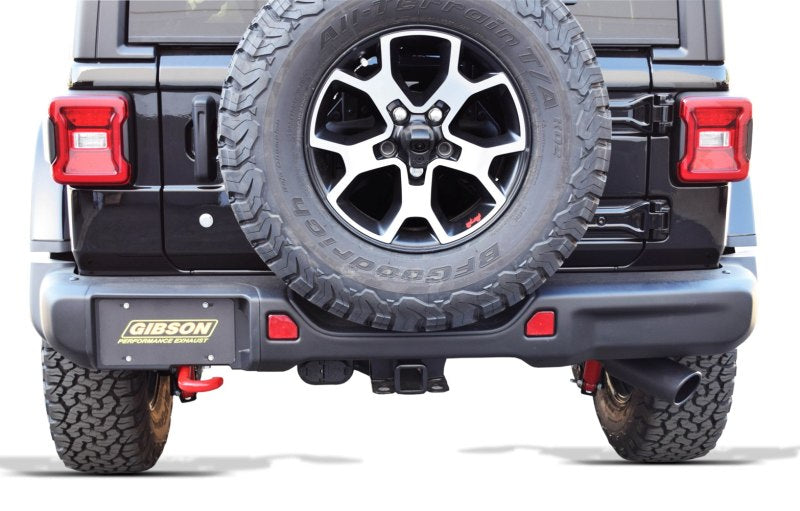 Gibson 18-22 Jeep Wrangler JL Rubicon 3.6L 2.5in Cat-Back Single Exhaust - Black Elite (Ceramic) Catback Gibson