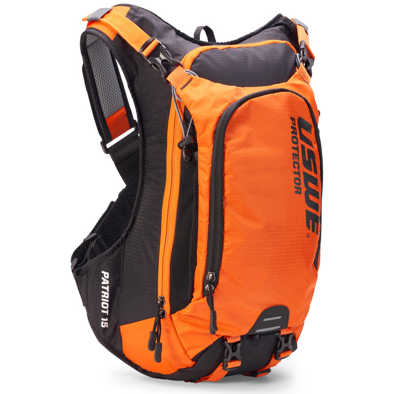 USWE Patriot MTB Protector Pack 15L - Orange/Black Bags - Backpacks USWE
