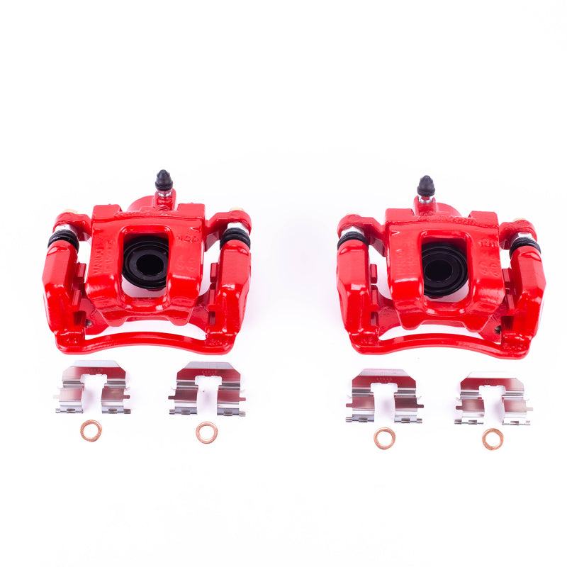 Power Stop 11-15 Hyundai Sonata Rear Red Calipers w/Brackets - Pair Brake Calipers - Perf PowerStop