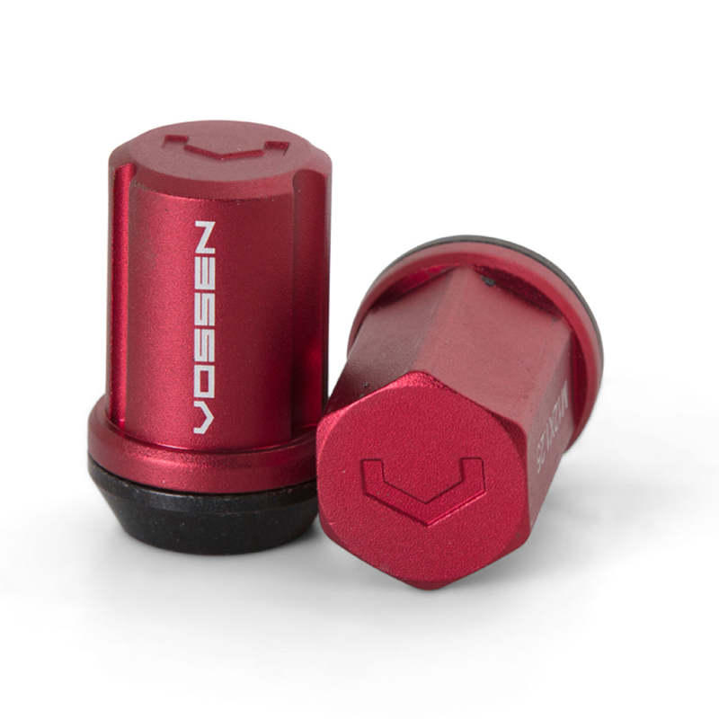 Vossen 35mm Lock Nut - 12x1.5 - 19mm Hex - Cone Seat - Red (Set of 4) Lug Nuts Vossen