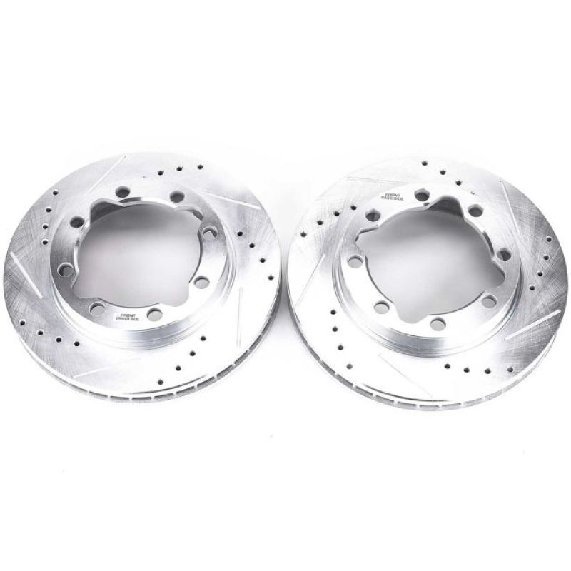 Power Stop 90-00 Chevrolet K3500 Front Evolution Drilled & Slotted Rotors - Pair Brake Rotors - Slot & Drilled PowerStop