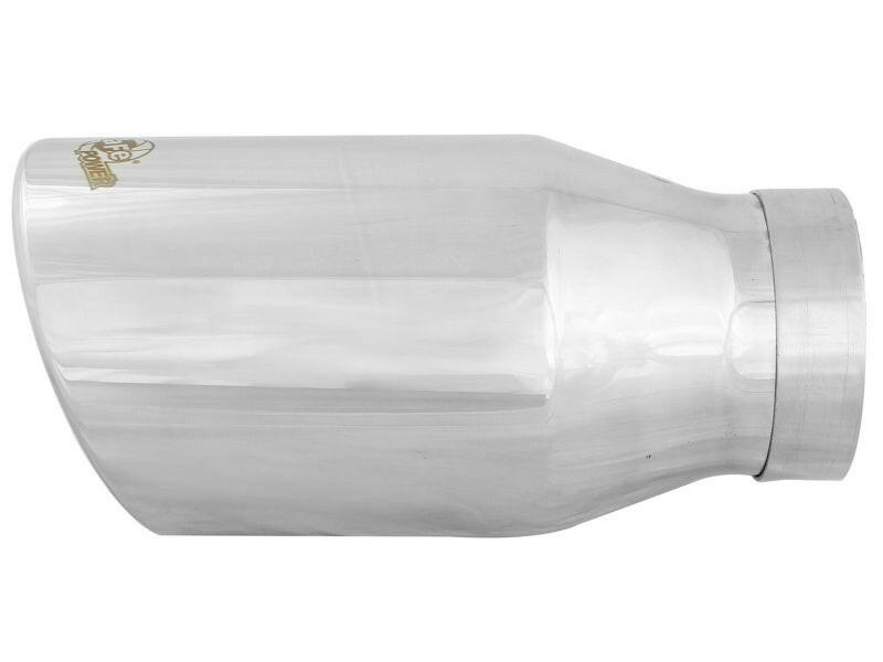 aFe Diesel Exhaust Tip Bolt On Polished 4in Inlet x 6in Outlet x 12in Length Catback aFe