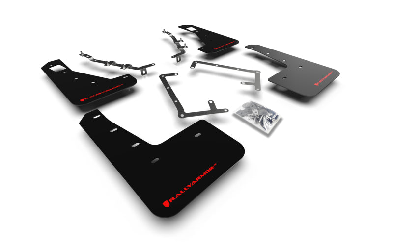 Rally Armor 09-11 Ford Focus MK2 RS Black UR Mud Flap Red Logo Mud Flaps Rally Armor