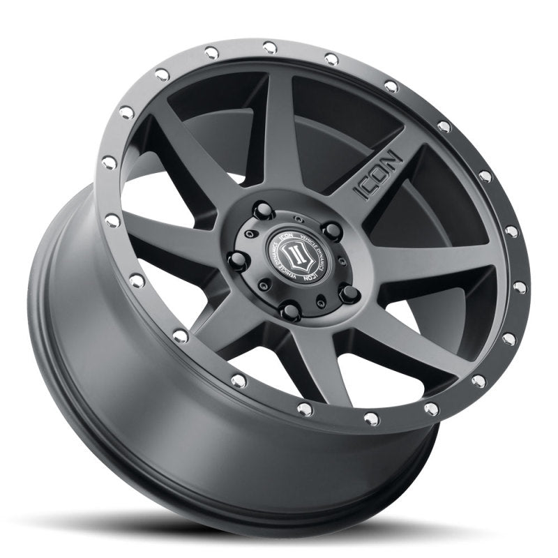 ICON Rebound 20x9 5x150 16mm Offset 5.625in BS Satin Black Wheel Wheels - Cast ICON