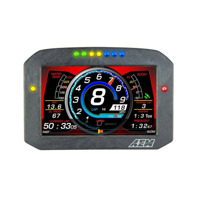 AEM CD-7LG Carbon Logging Flush Digital Dash Display w/ Internal 20Hz GPS & Antenna Gauges AEM