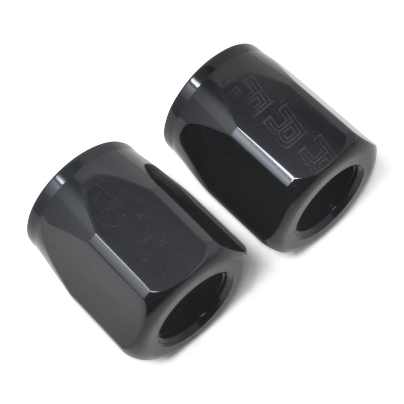 Russell Performance 2-Piece -6 AN Full Flow Swivel Hose End Sockets (Qty 2) - Polished and Black Fittings Russell