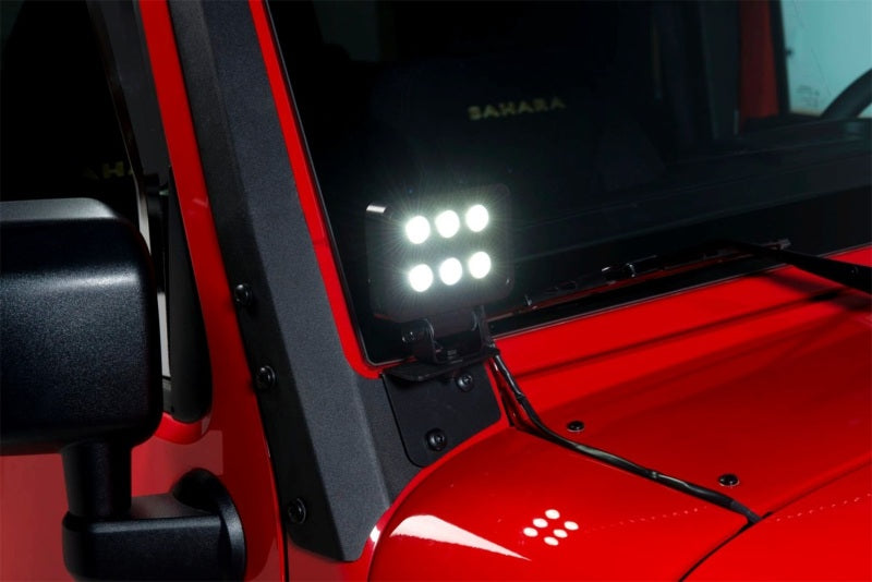 Putco 07-18 Jeep Wrangler JK - Qty 2 Luminix 4in Blocks w/ Window brackets Luminix Jeep LED Kits Light Bars & Cubes Putco
