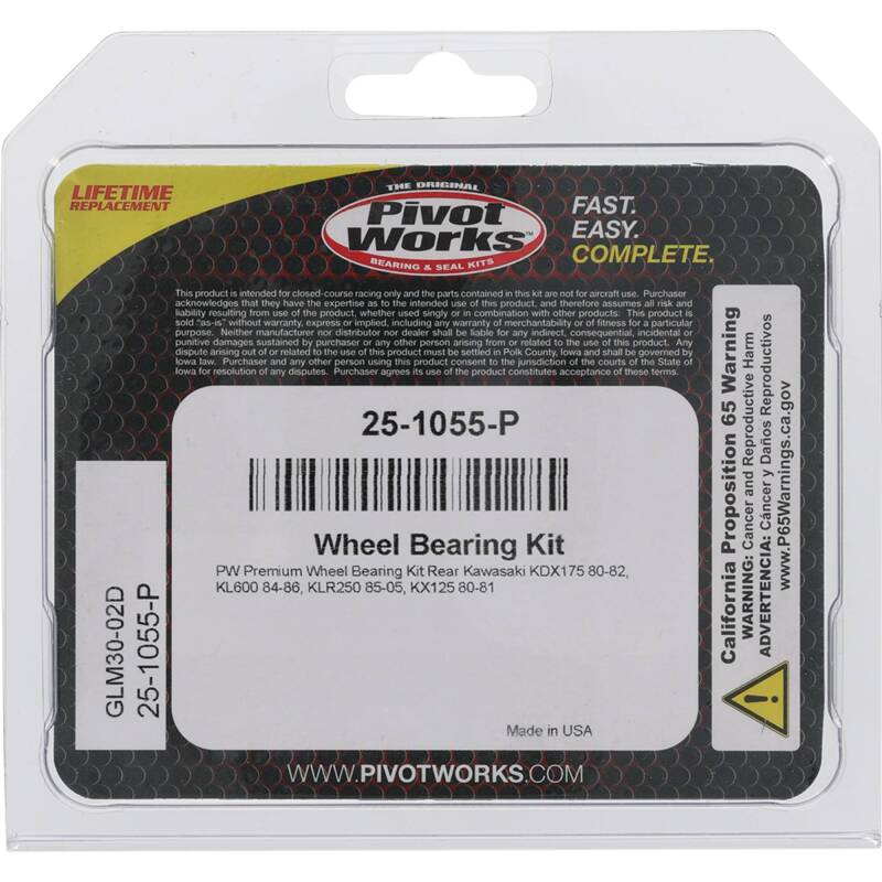 Pivot Works Kawasaki Wheel Bearing Kit Premium Bearings Control Arms Pivot Works