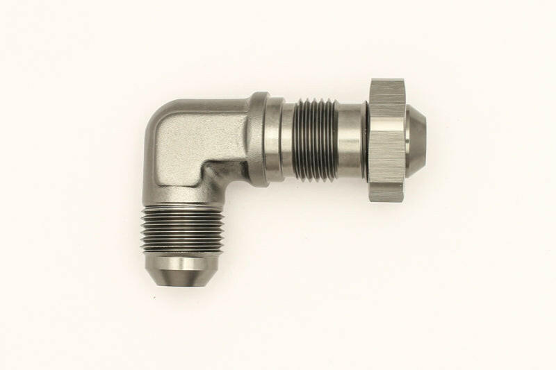DeatschWerks 8AN Male Flare To 8AN Male Flare Bulkhead Adapter 90-Degree (Incl. Nut) Fittings DeatschWerks