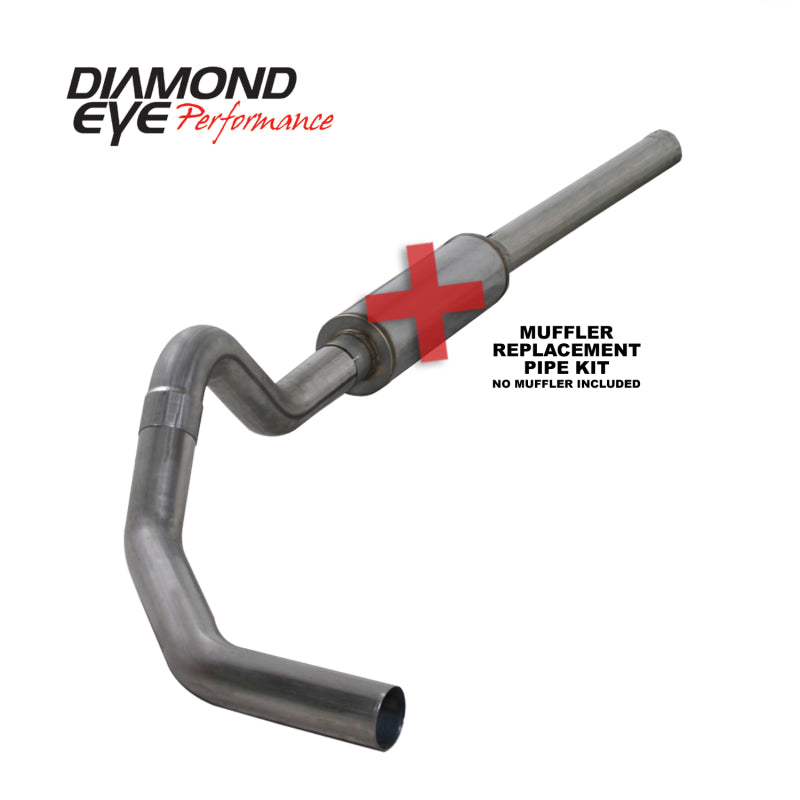 Diamond Eye KIT 4in Catback MFLR RPLCMENT PIPE Single SS: 2004.5-2007.5 DODGE CUMMINS 600 Catback Diamond Eye Performance