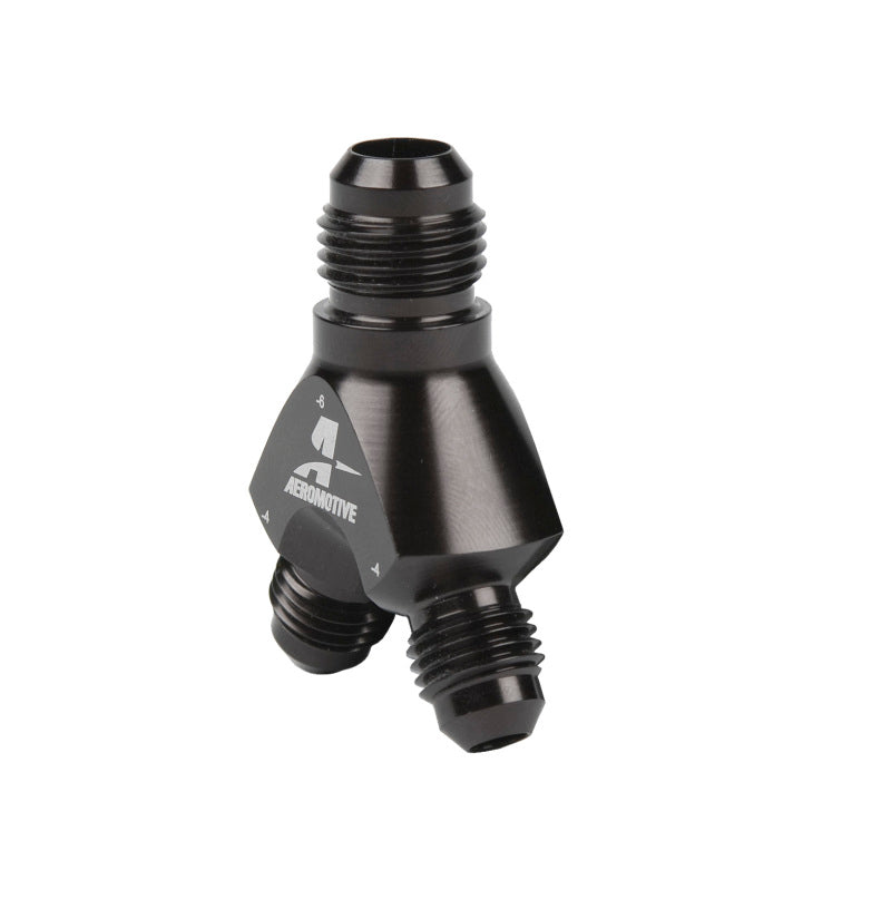 Aeromotive Y-Block - AN-06 - 2x AN-04 Fittings Aeromotive