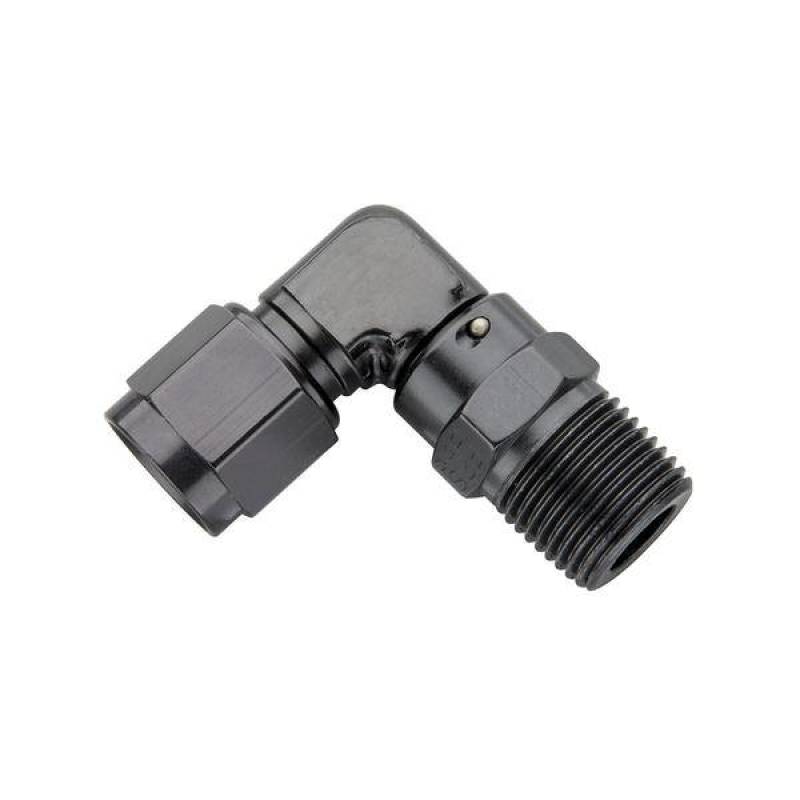 Fragola -8AN Female Swivel To 1/4 NPT - 90 Degree - Black Fittings Fragola