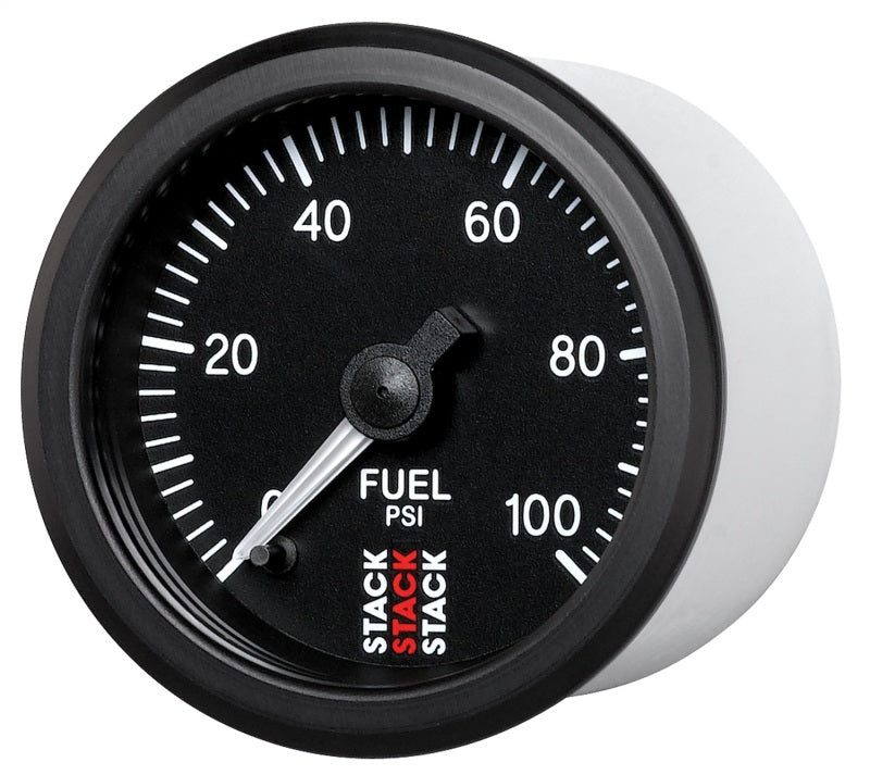 Autometer Stack 52mm 0-100 PSI 1/8in NPTF Male Pro Stepper Motor Fuel Pressure Gauge - Black Gauges AutoMeter