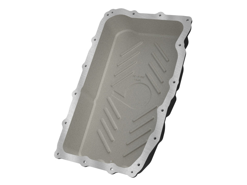 aFe 20-26 GM Trucks L6 3.0L Transmission Pan - Black w/ Machined Fins Diff Covers aFe