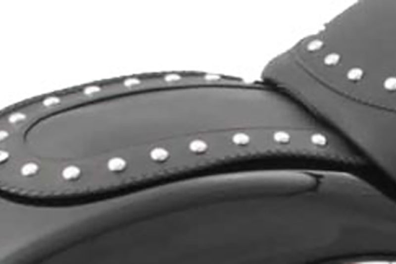 Mustang 06-10 Harley Softail FXST, 07-17 FLSTF Fender Bib w/Studs - Black Fender Bibs Mustang Motorcycle