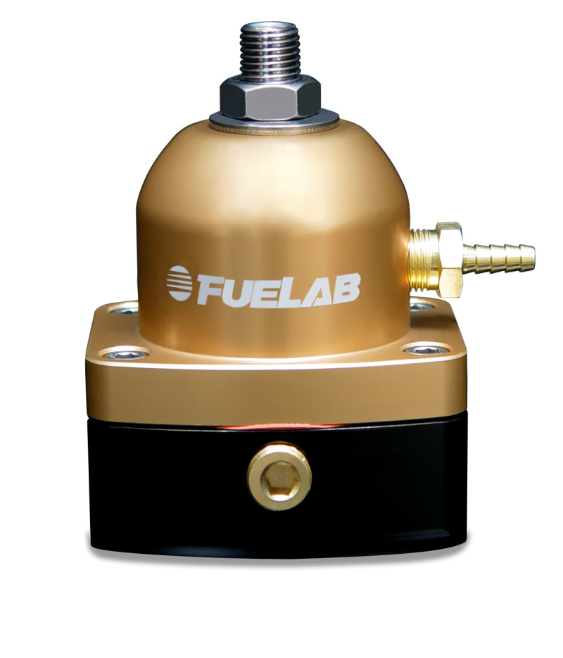 Fuelab 525 TBI Adjustable FPR In-Line Large Seat 10-25 PSI (1) -6AN In (1) -6AN Return - Gold Fuel Pressure Regulators Fuelab