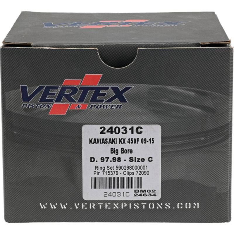 Vertex Pistons 09-15 KX 450 F Forged Big Bore Piston Kit Piston Sets - Powersports Vertex Pistons
