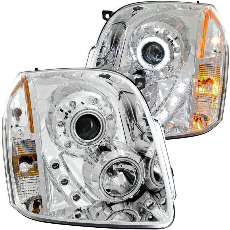 ANZO 2007-2014 GMC Yukon Projector Headlights w/ Halo Chrome (CCFL) Headlights ANZO