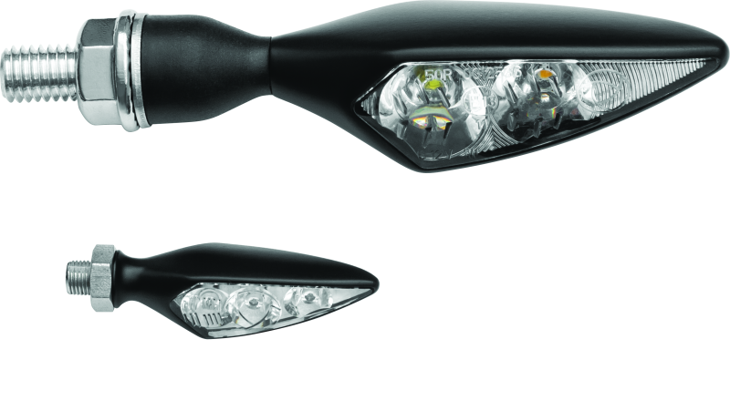 Kuryakyn Rhombus S Single Fuction Front Left Clear Lens Amber Satin Black Light Bars & Cubes Kuryakyn