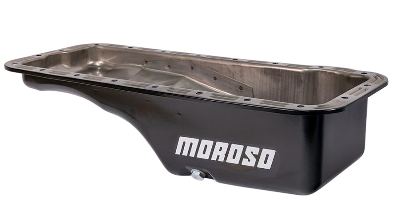 Moroso Ford 352-428 FE Stock (w/Front Sump) Wet Sump 5qt 5in Steel Oil Pan Oil Pans Moroso