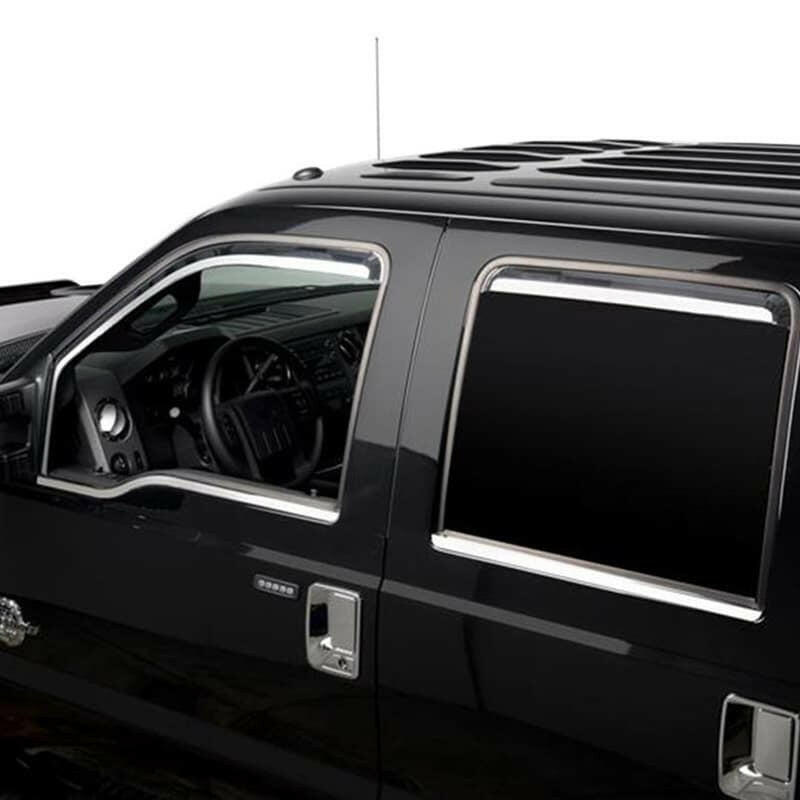 Putco 17-20 Ford SuperDuty - Crew Cab (Set of 4) Element Chrome Window Visors Wind Deflectors Putco